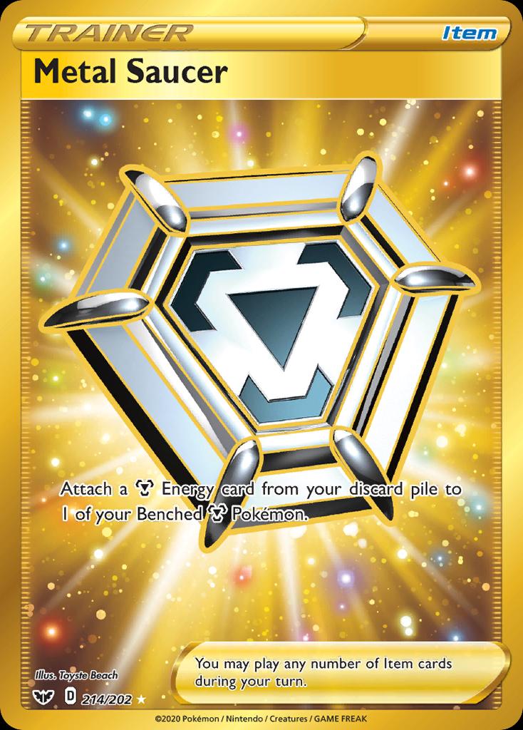 Pokémon-kaart Metal Saucer 214/202 Secret Rare uit de set Sword & Shield
