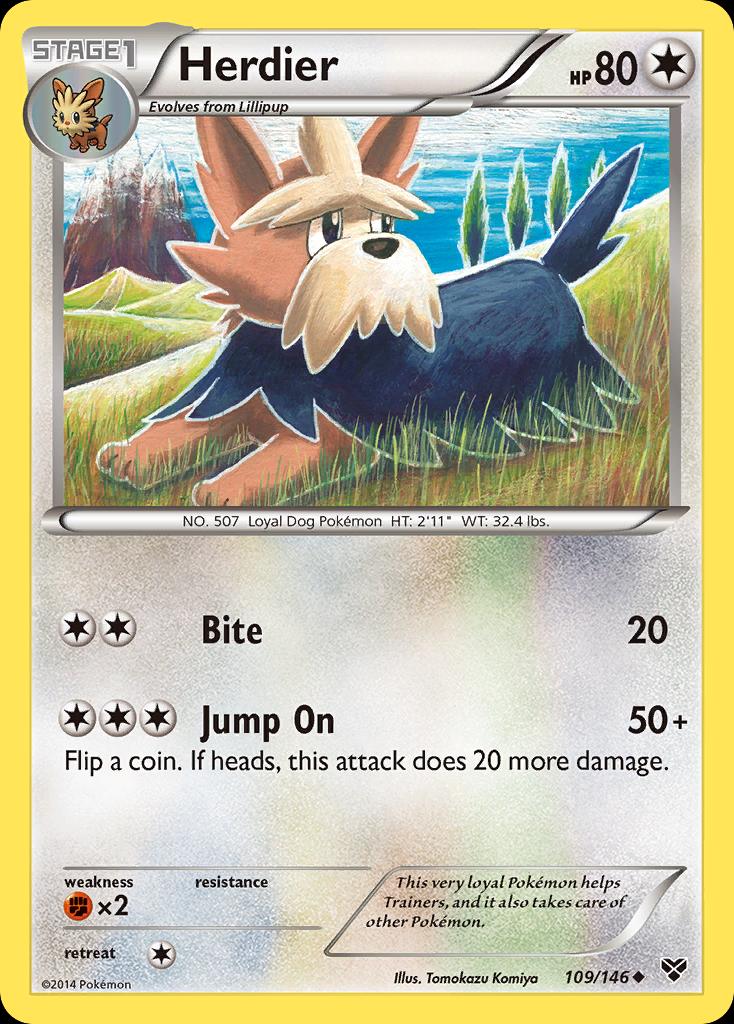 Pokémon-kaart Herdier 109/146 Uncommon uit de set XY