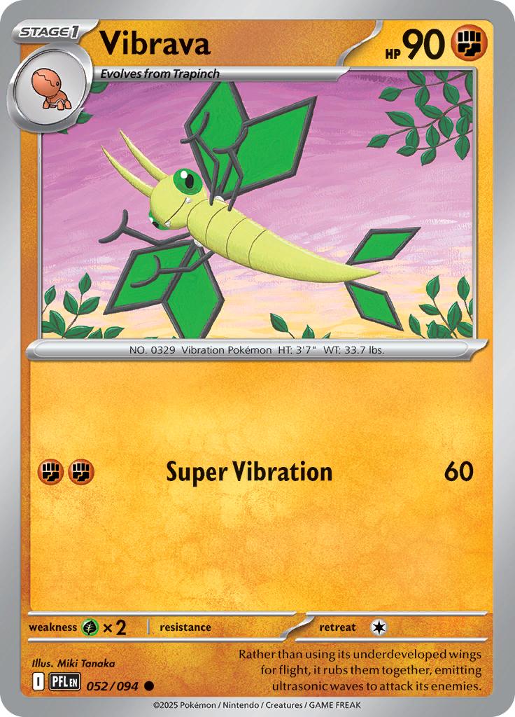 Pokémon-kaart Vibrava 052/094 Common uit de set Phantasmal Flames Main image