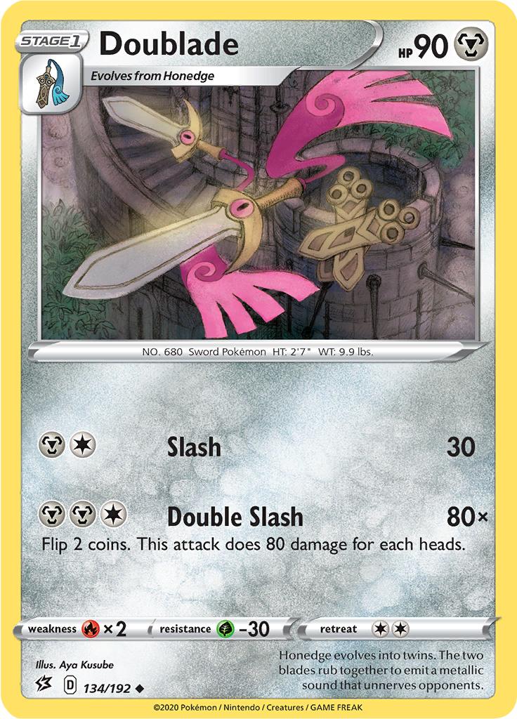 Pokémon-kaart Doublade 134/192 Uncommon uit de set Rebel Clash Imagen principal del producto