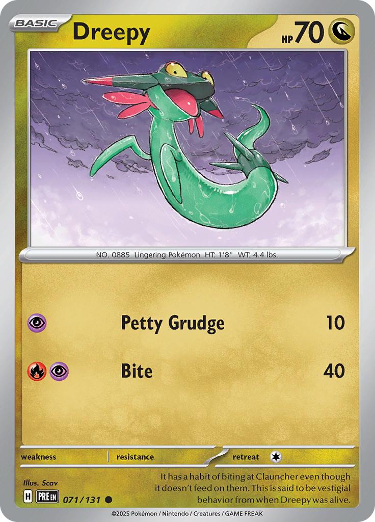 Pokémon-kaart Dreepy 071/131 Common uit de set Prismatic Evolutions