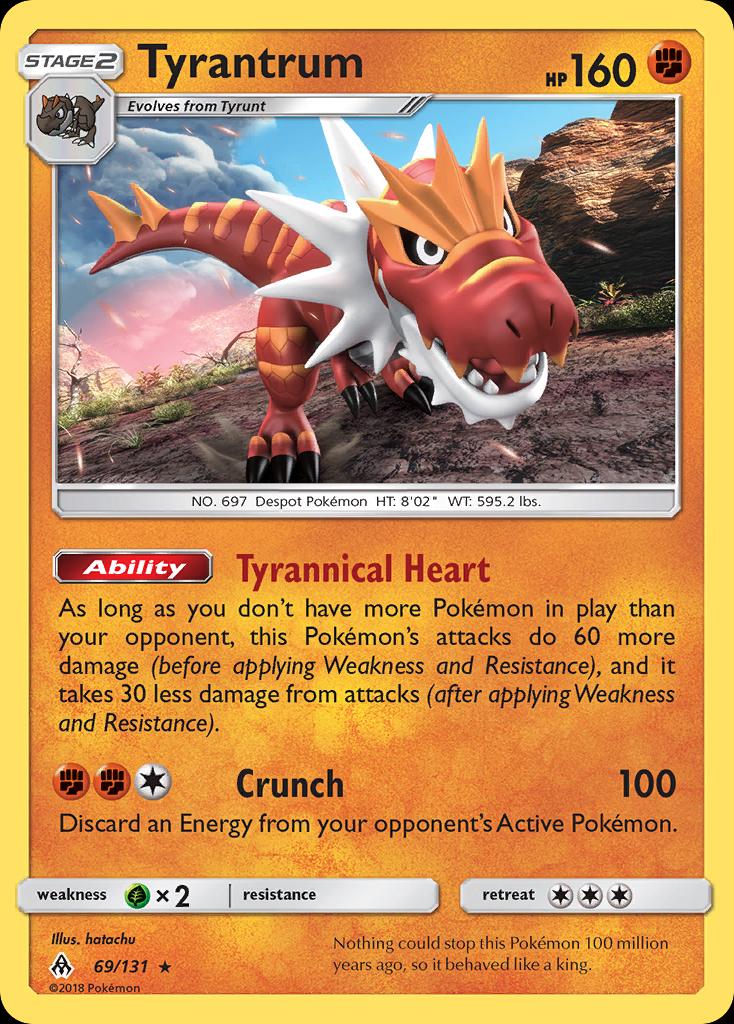 Pokémon-kaart Tyrantrum 69/131 Holo Rare uit de set Forbidden Light Image principale du produit