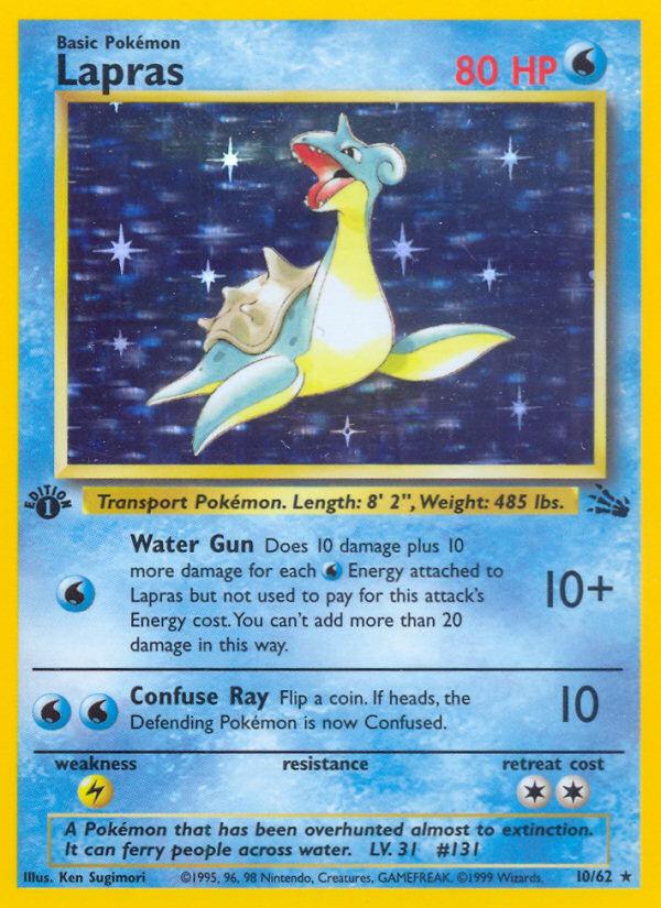 Pokémon-kaart Lapras 10/62 Holo Rare uit de set Fossil Hoofdafbeelding