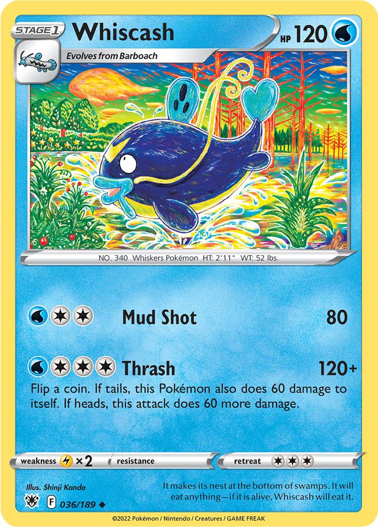 Pokémon-kaart Whiscash 036/189 Uncommon uit de set Astral Radiance Imagen principal del producto