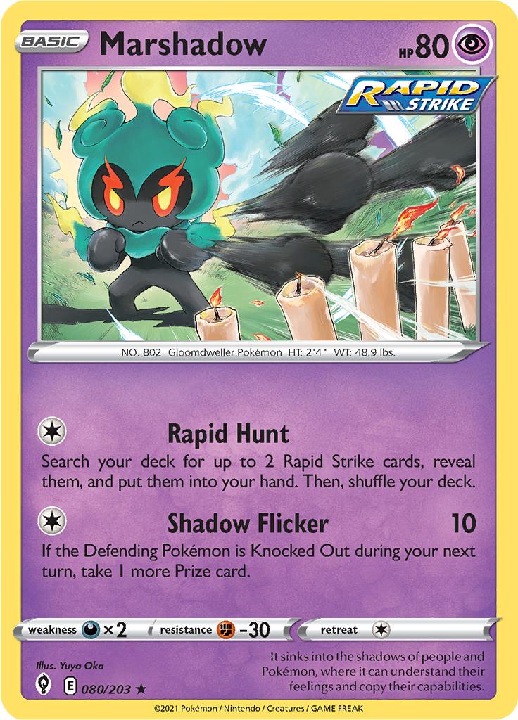 Pokémon-kaart Marshadow 080/203 Holo Rare uit de set Evolving Skies Immagine principale del prodotto