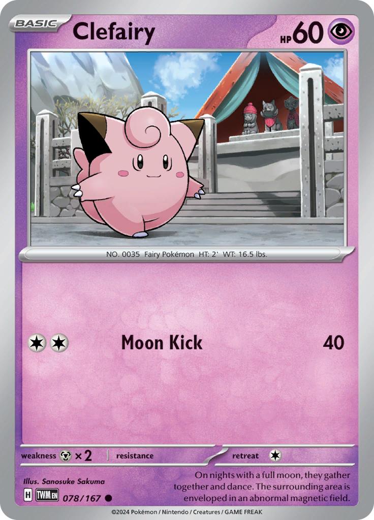 Pokémon-kaart Clefairy 078/167 Common uit de set Twilight Masquerade Hauptbild