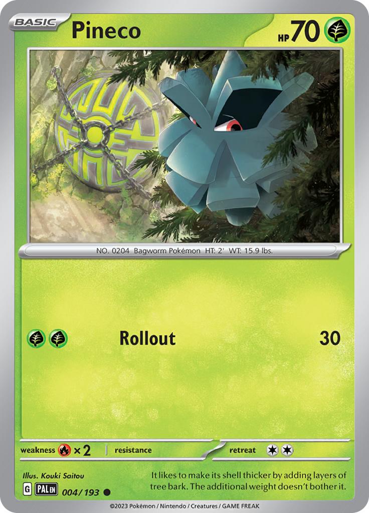 Pokémon-kaart Pineco 004/193 Common uit de set Paldea Evolved