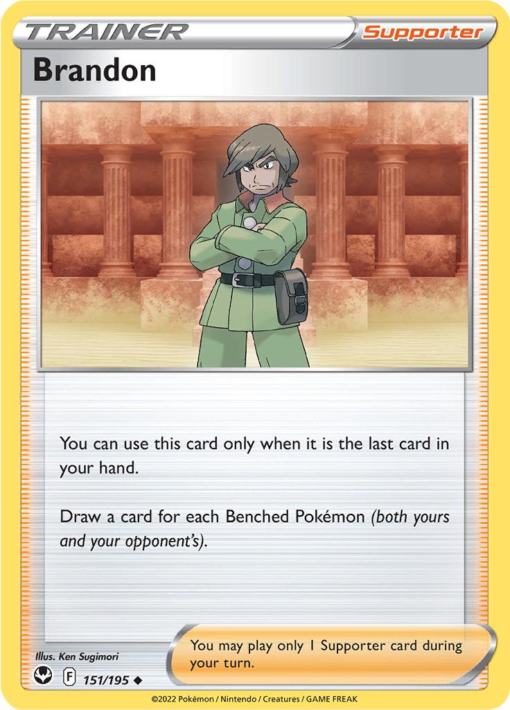 Pokémon-kaart Brandon 151/195 Uncommon uit de set Silver Tempest
