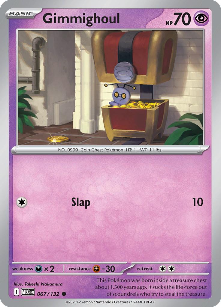 Pokémon-kaart Gimmighoul 067/132 Common uit de set Mega Evolution