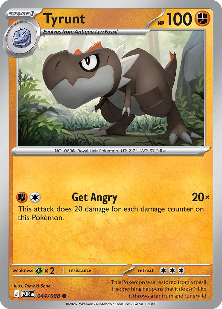 Pokémon-kaart Tyrunt 044/088 Common uit de set Perfect Order