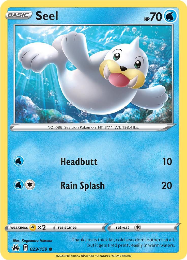 Pokémon-kaart Seel 029/159 Common uit de set Crown Zenith