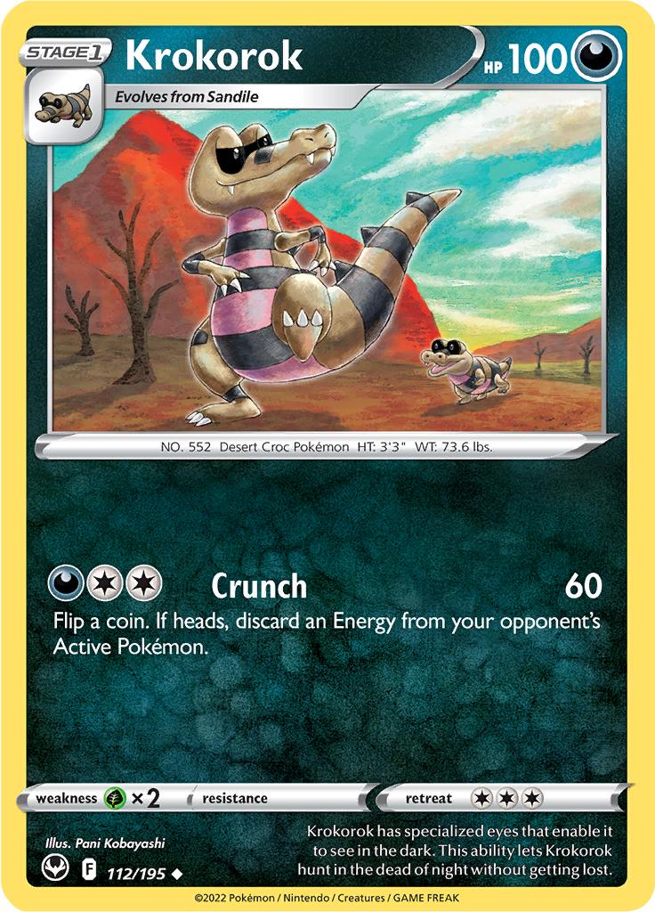 Pokémon-kaart Krokorok 112/195 Uncommon uit de set Silver Tempest
