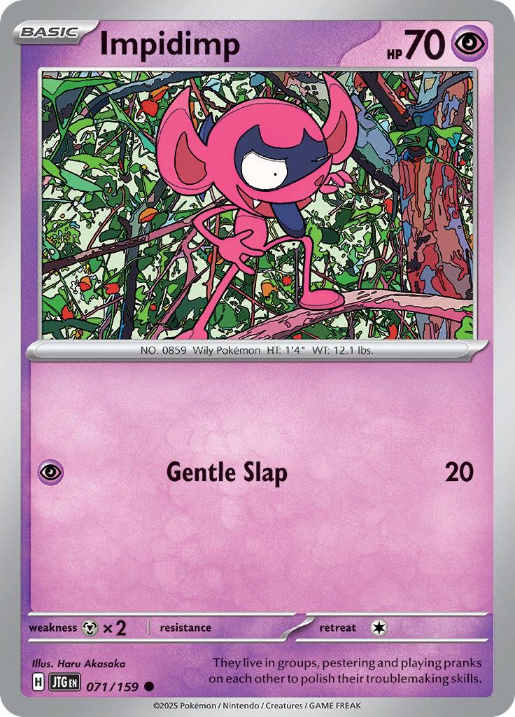 Pokémon-kaart Impidimp 071/159 Common uit de set Journey Together