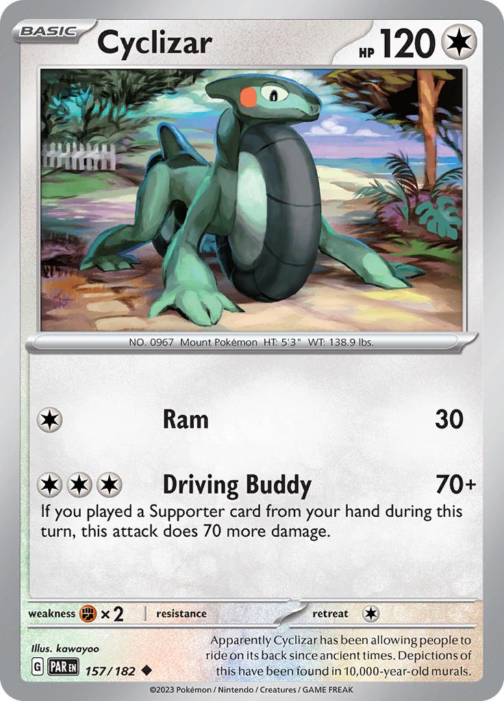 Pokémon-kaart Cyclizar 157/182 Uncommon uit de set Paradox Rift