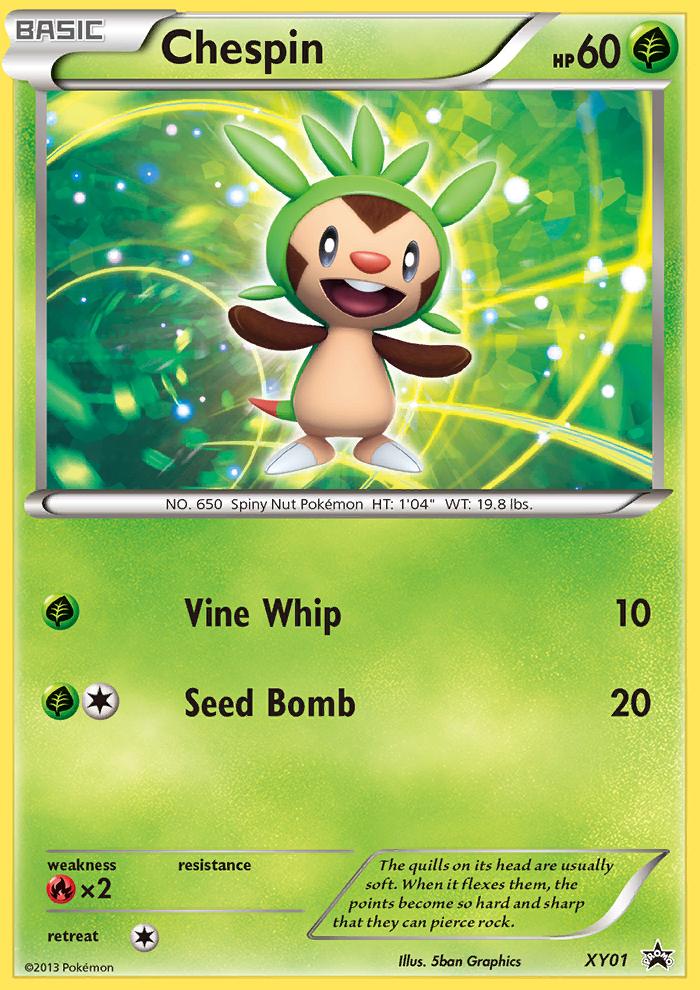 Pokémon-kaart Chespin XY01 Oversized uit de set XY Black Star Promos Hoofdafbeelding