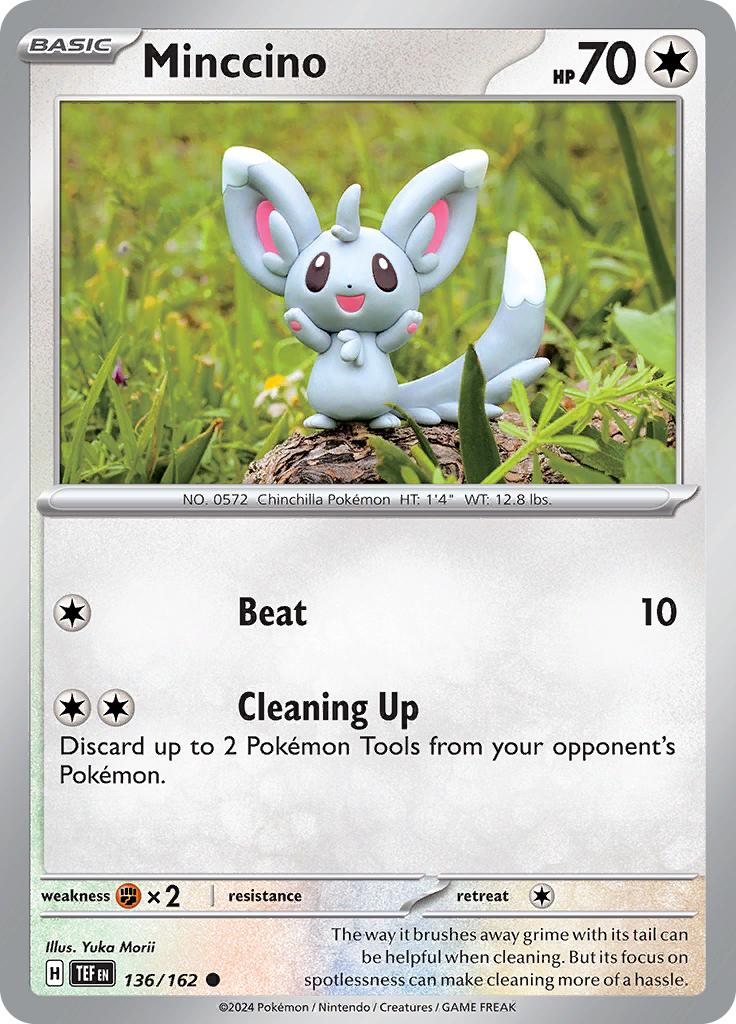 Pokémon-kaart Minccino 136/162 Common uit de set Temporal Forces