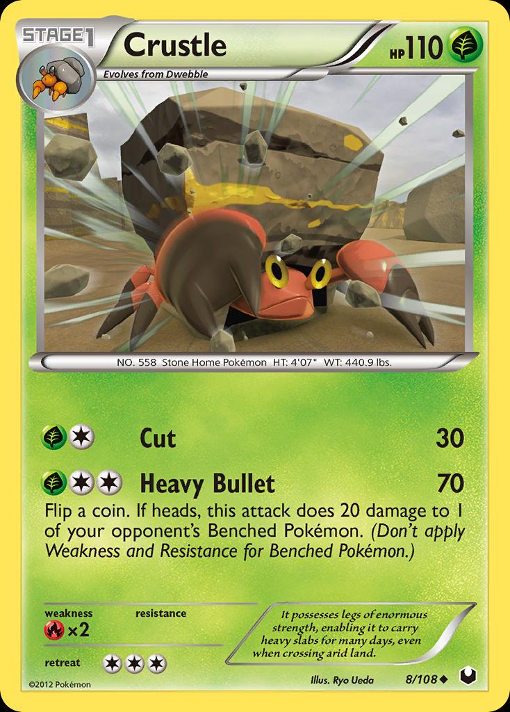 Pokémon-kaart Crustle 8/108 Uncommon uit de set Dark Explorers Image principale du produit