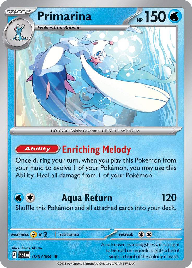 Pokémon-kaart Primarina 020/084 Rare uit de set Pitch Black Hoofdafbeelding