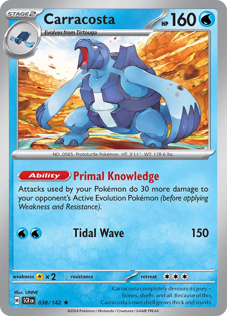 Pokémon-kaart Carracosta 038/142 Rare uit de set Stellar Crown Immagine principale del prodotto
