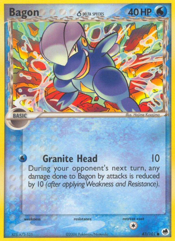 Pokémon-kaart Bagon δ Delta Species 43/101 Common uit de set EX Dragon Frontiers Image principale du produit