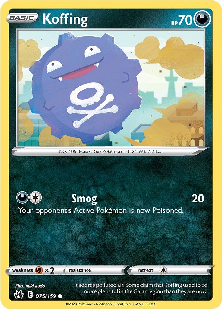Pokémon-kaart Koffing 075/159 Common uit de set Crown Zenith