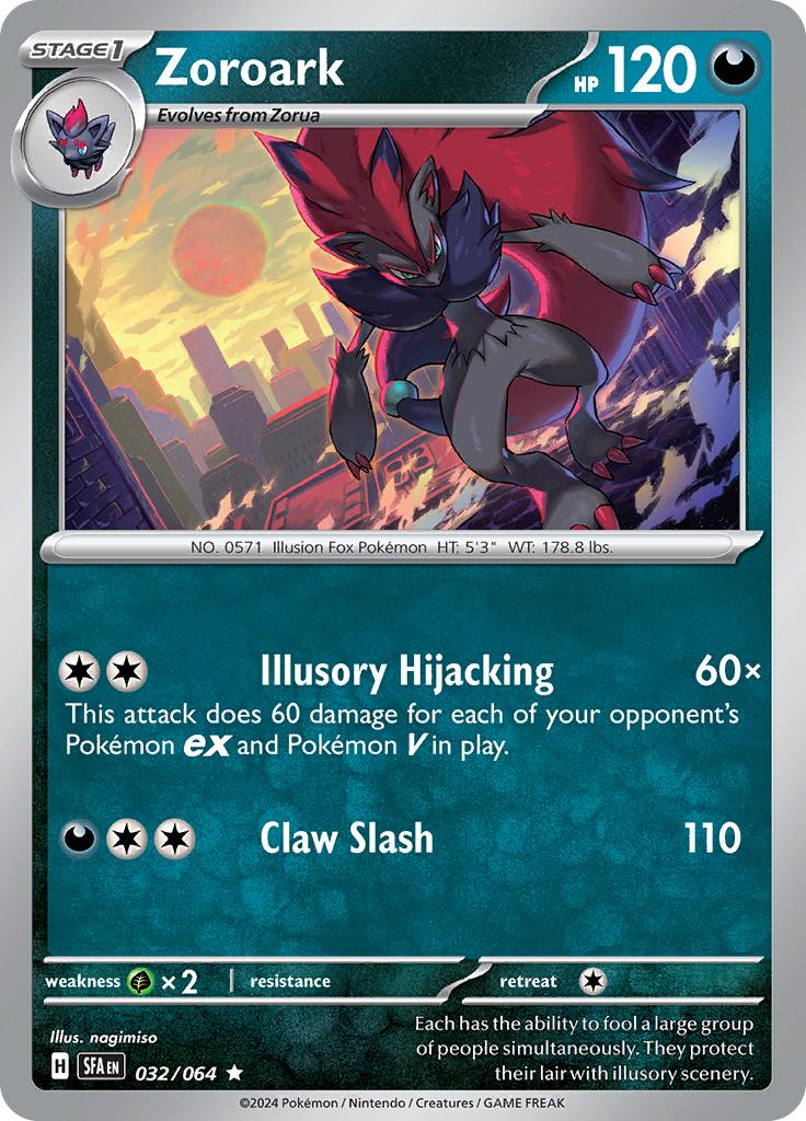 Pokémon-kaart Zoroark 032/064 Rare uit de set Shrouded Fable