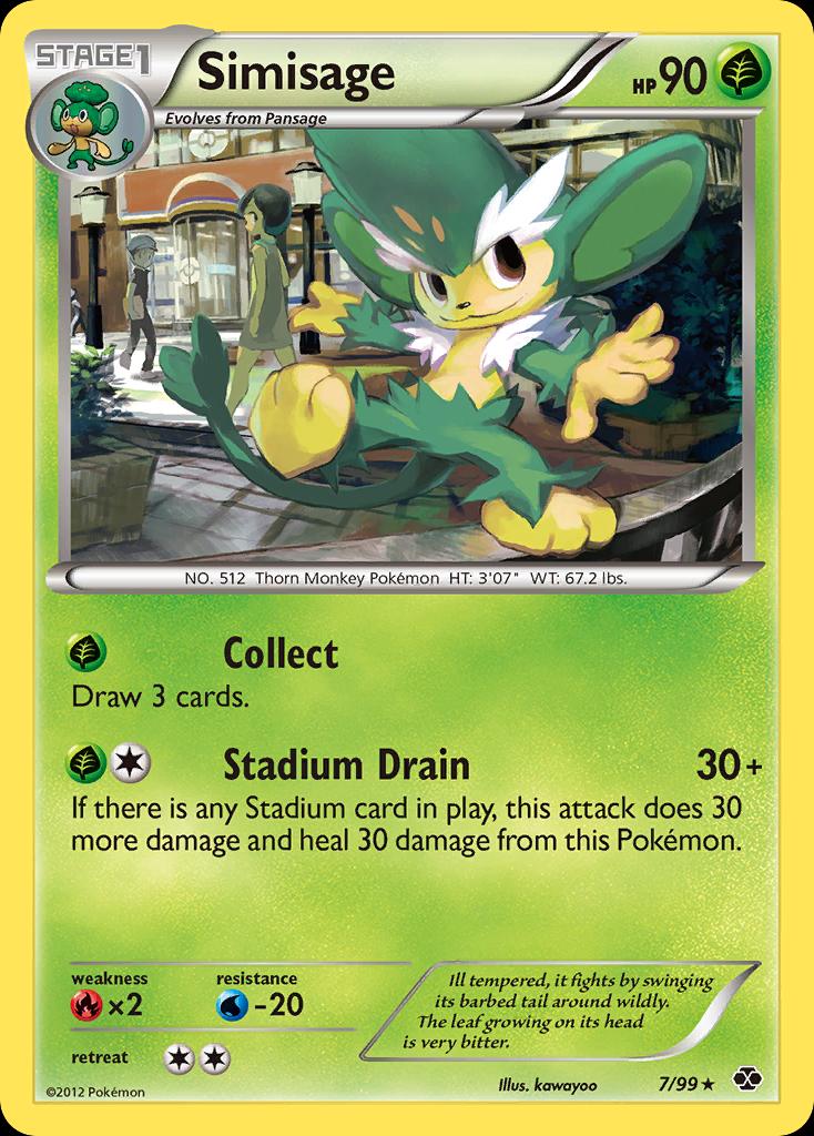 Pokémon-kaart Simisage 7/99 Rare uit de set Next Destinies Hoofdafbeelding