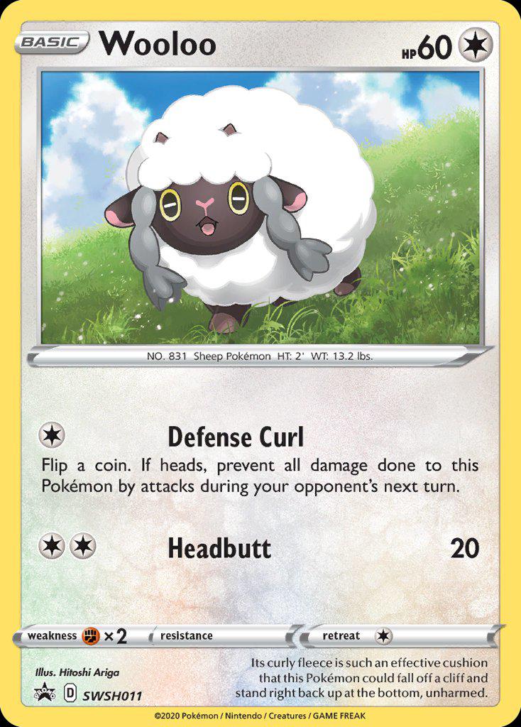 Pokémon-kaart Wooloo SWSH011 Promo uit de set SWSH Black Star Promos Immagine principale del prodotto