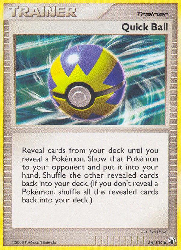 Pokémon-kaart Quick Ball 86/100 Uncommon uit de set Majestic Dawn Hoofdafbeelding