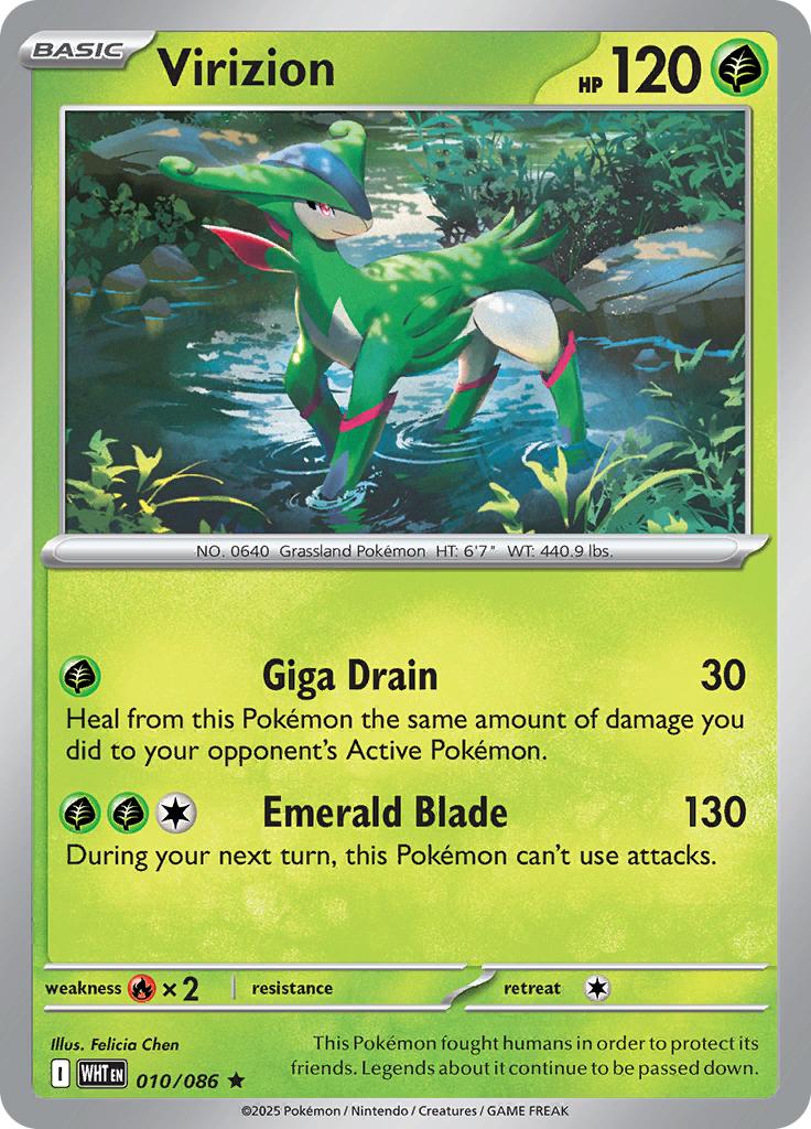 Pokémon-kaart Virizion 010/086 Rare uit de set White Flare Hauptbild