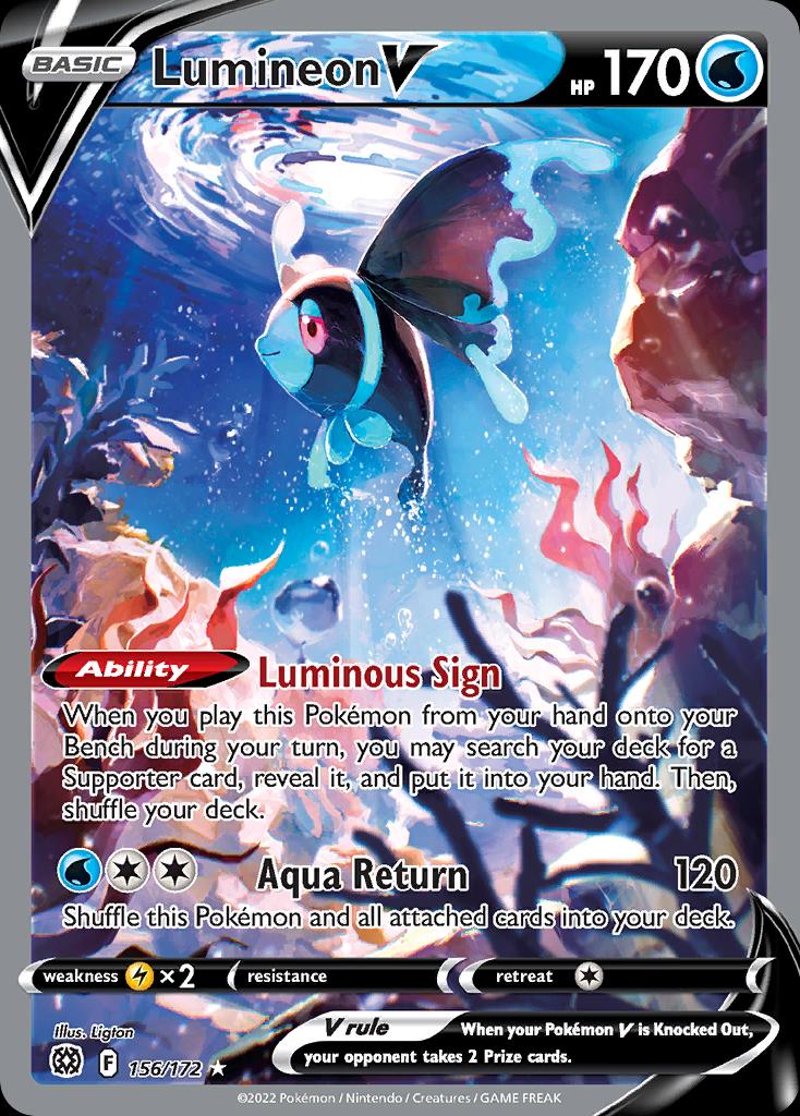 Pokémon-kaart Lumineon V 156/172 Ultra Rare uit de set Brilliant Stars Hoofdafbeelding