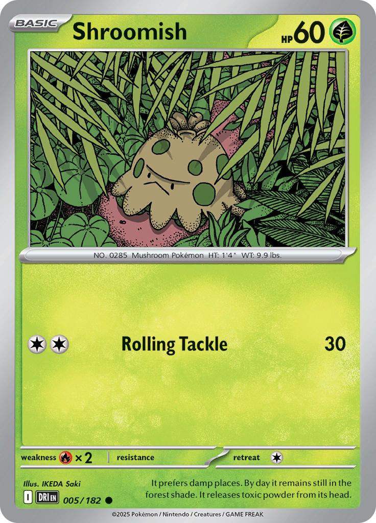 Pokémon-kaart Shroomish 005/182 Common uit de set Destined Rivals Hoofdafbeelding