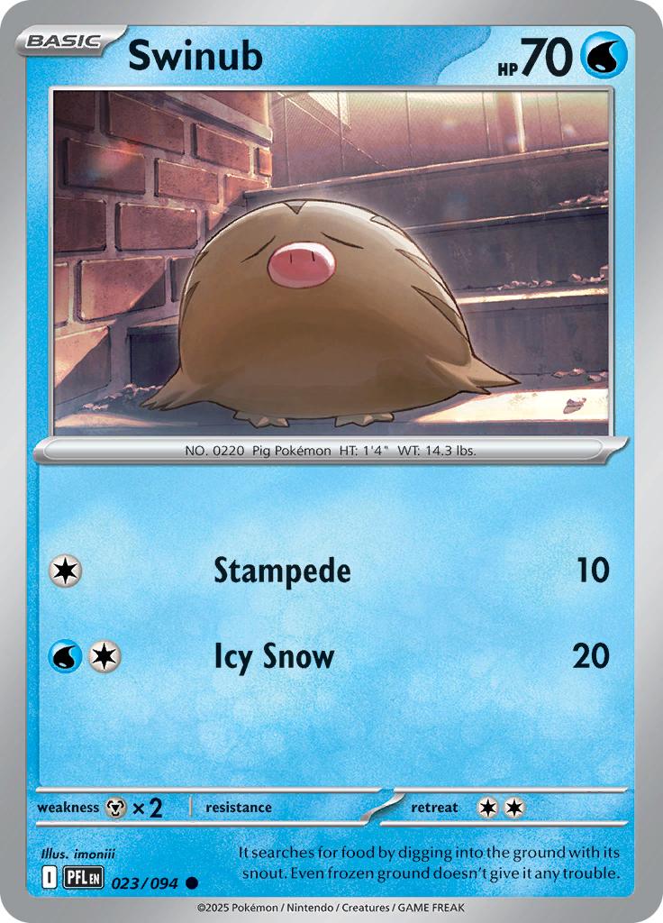 Pokémon-kaart Swinub 023/094 Common uit de set Phantasmal Flames