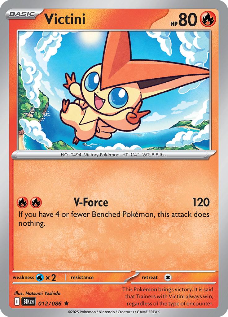 Pokémon-kaart Victini 012/086 Rare uit de set Black Bolt Hoofdafbeelding