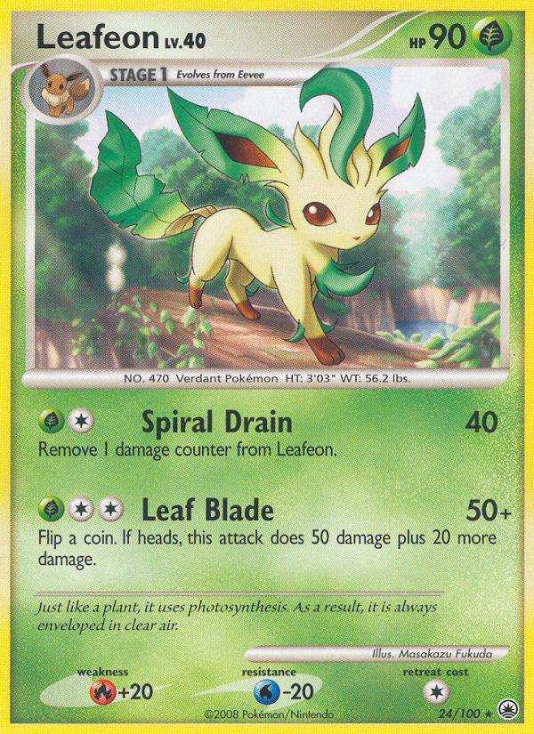 Pokémon-kaart Leafeon 24/100 Rare uit de set Majestic Dawn Hoofdafbeelding