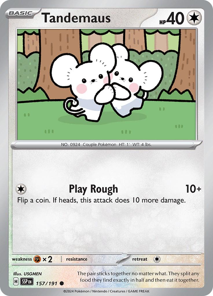 Pokémon-kaart Tandemaus 157/191 Common uit de set Surging Sparks Immagine principale del prodotto