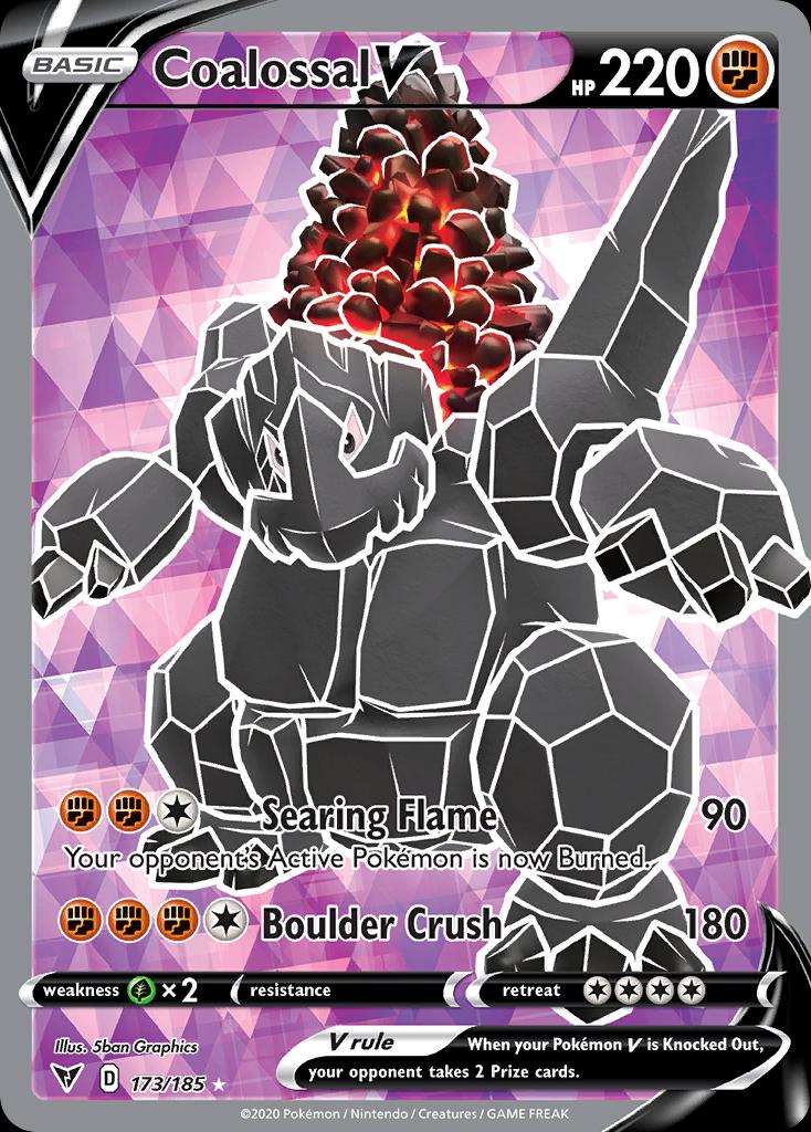 Pokémon-kaart Coalossal V 173/185 Ultra Rare uit de set Vivid Voltage