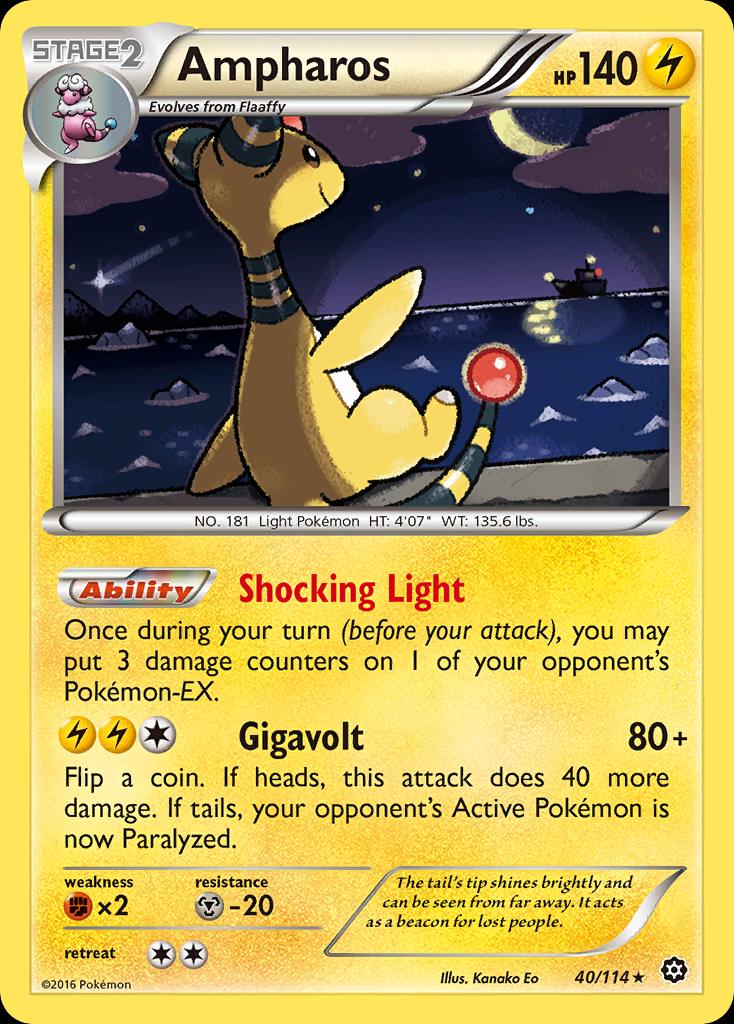 Pokémon-kaart Ampharos 40/114 Holo Rare uit de set Steam Siege Hauptbild
