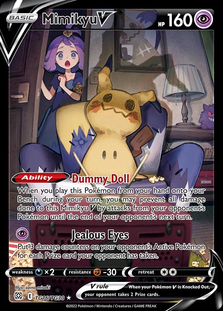 Pokémon-kaart Mimikyu V TG16/TG30 Ultra Rare uit de set Brilliant Stars
