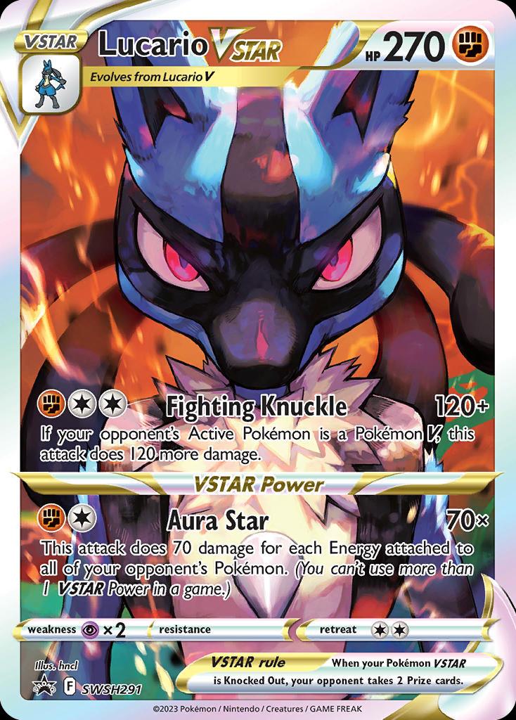Pokémon-kaart Lucario VSTAR SWSH291 Promo uit de set SWSH Black Star Promos Image principale du produit
