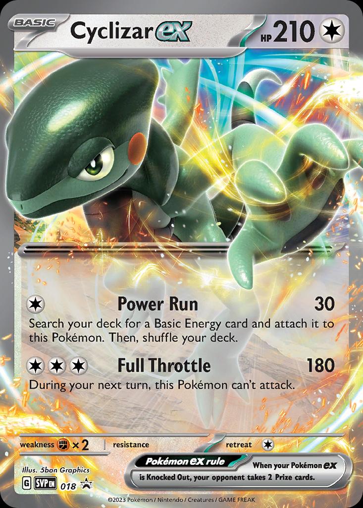 Pokémon-kaart Cyclizar ex SVP 018 oversized promo uit de set SV Black Star Promos