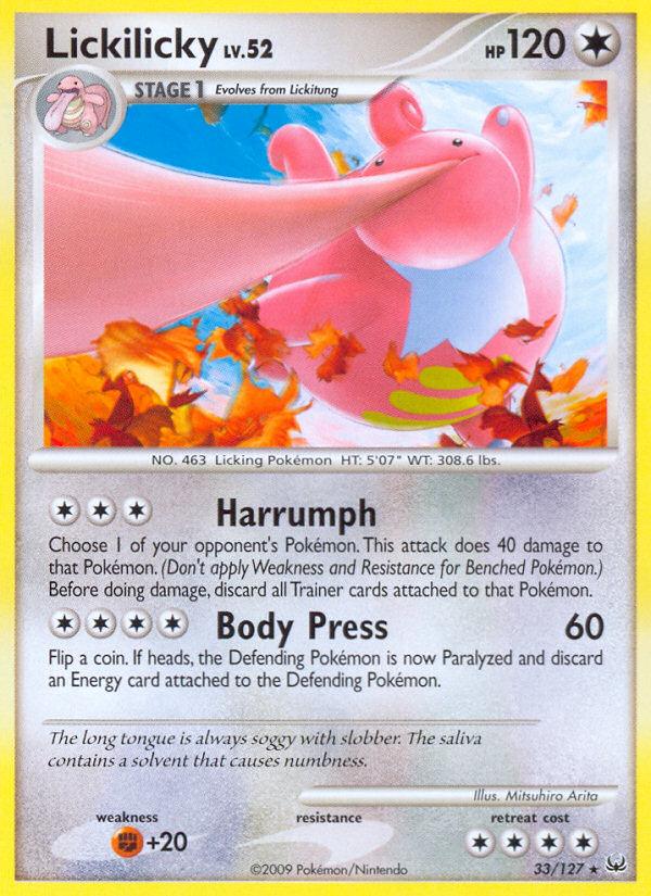 Pokémon-kaart Lickilicky 33/127 Rare uit de set Platinum Image principale du produit