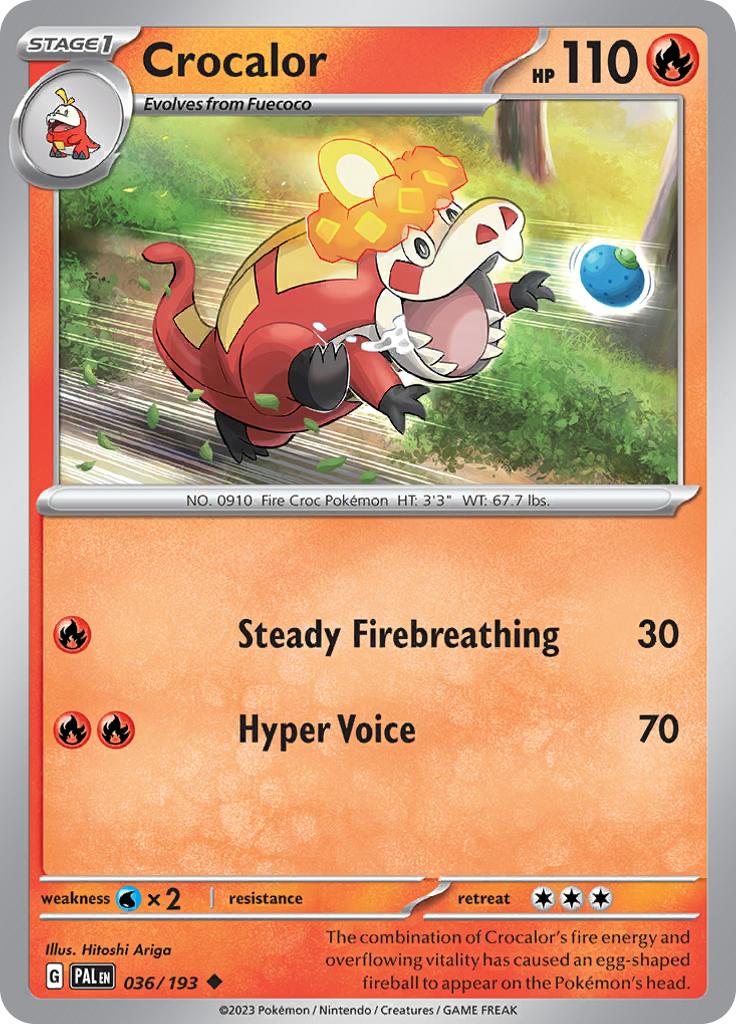 Pokémon-kaart Crocalor 036/193 Uncommon uit de set Paldea Evolved