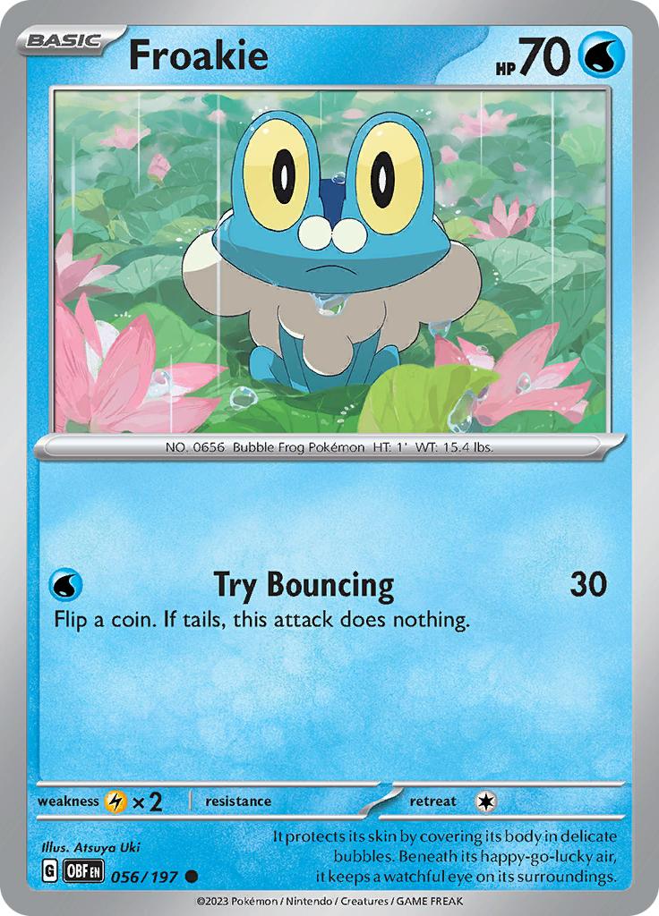 Pokémon-kaart Froakie 056/197 Common uit de set Obsidian Flames