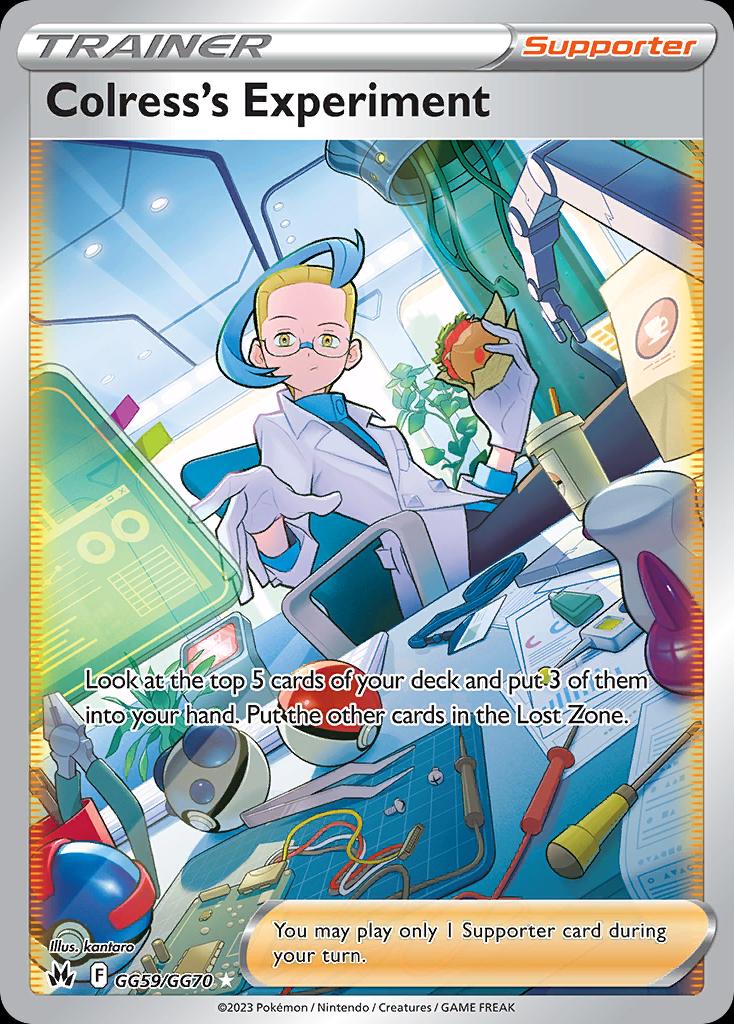 Pokémon-kaart Colress's Experiment GG59 Ultra Rare uit de set Crown Zenith Image principale du produit