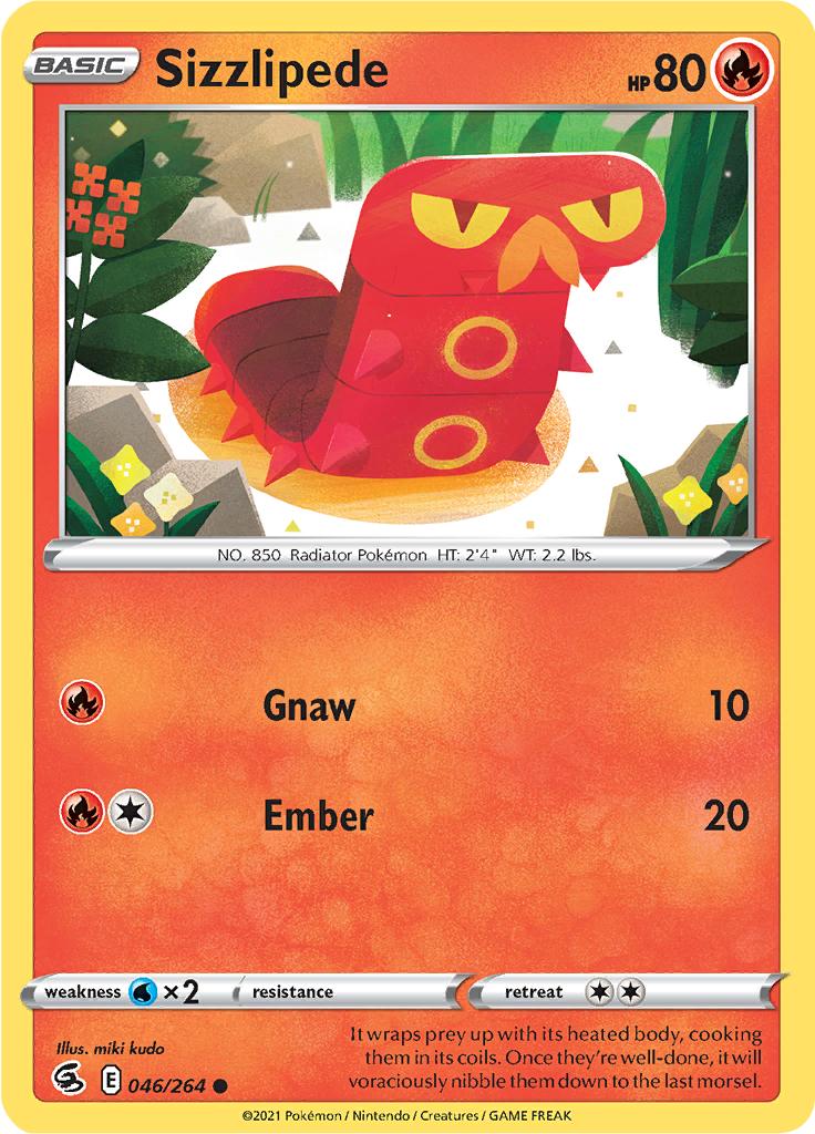 Pokémon-kaart Sizzlipede 046/264 Common uit de set Fusion Strike