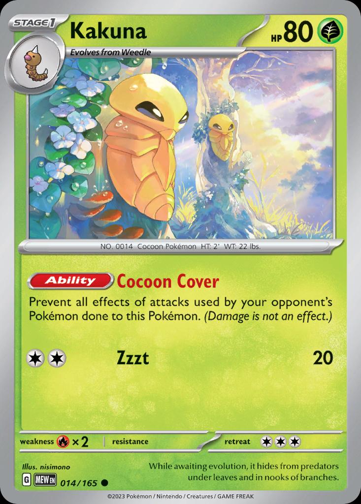 Pokémon-kaart Kakuna 14/165 Common uit de set 151