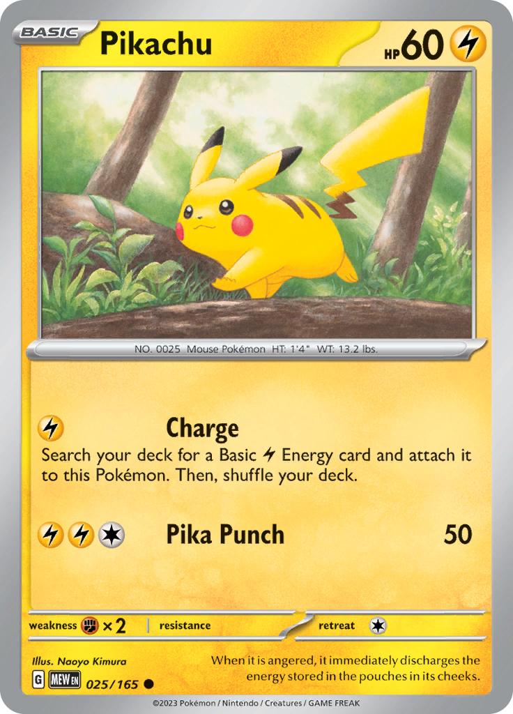 Pokémon-kaart Pikachu 025/165 Common uit de set 151