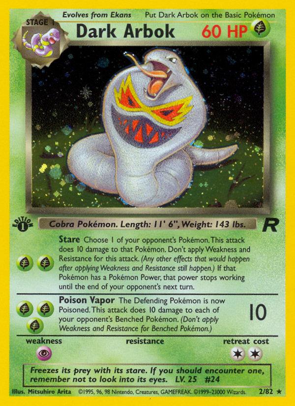 Pokémon-kaart Dark Arbok 2/82 Holo Rare uit de set Team Rocket Hoofdafbeelding