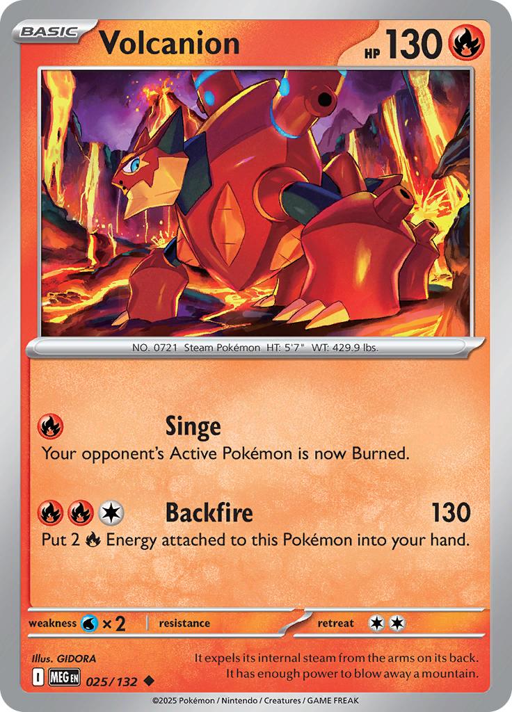 Pokémon-kaart Volcanion 025/132 Uncommon uit de set Mega Evolution